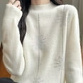 thumbnail image 6 of yillto Womens Fall Winter Sweaters Mock Neck Pullover Long Sleeve Knit Warm Lightweight Loose Sweater, 6 of 6
