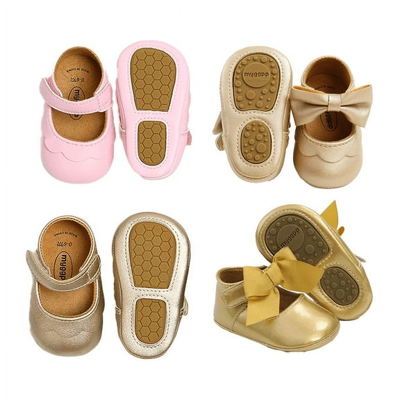 Yoyauz Baby Girl Mary Jane Shoes Anti Slip Rubber Sole Ballet Slippers Princess Dress Wedding Shoes Newborn Kids Shoes Toddler Shoes
