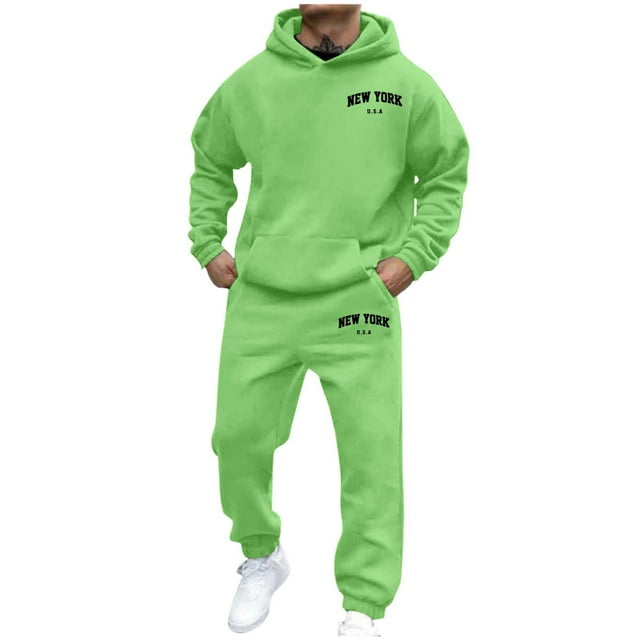 Trendy Streetwear Hoodie Set for Men Comfortable Pullover with Stylish Print Design