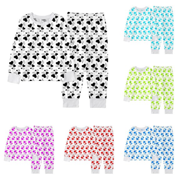 XIYON Girls Pajamas Set Themed Kids Cute Print Sleepwear Cozy Flannel Loungewear Two Piece Outfit Homewear 4-5 Years