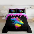 thumbnail image 2 of Feelyou Football Soccer Full Size Comforter Sets, Artwork Splatter Bedding Sets, 3pcs, 2 of 8