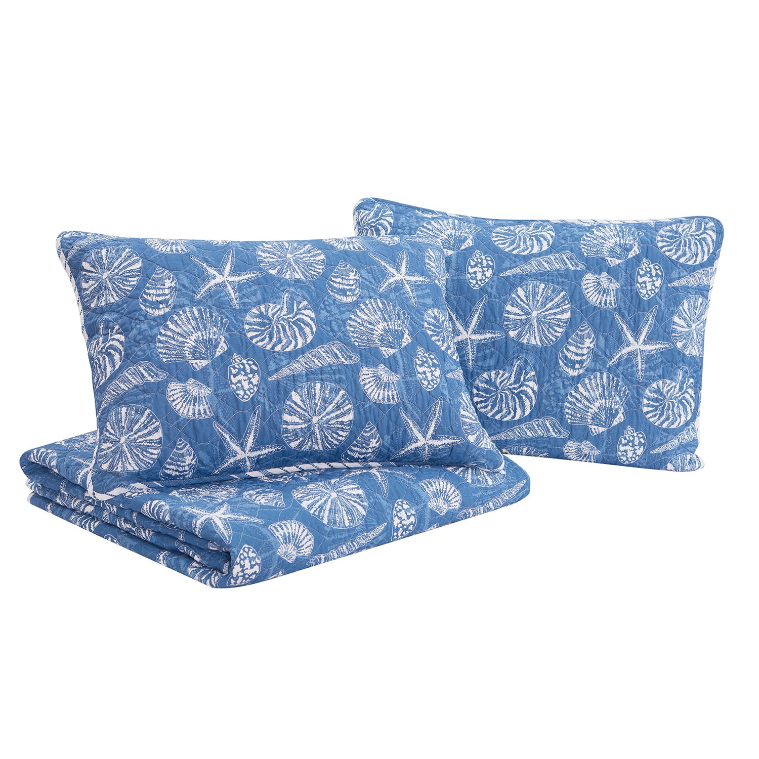 HOME RETREAT Mare Blue Soft Cotton 2 Piece Quilt Set - Twin