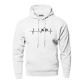 thumbnail image 1 of Sudadera con capucha de manga larga para hombre, ropa deportiva con latido de corazón de montaña, color negro y gris, otoño, 1 of 5