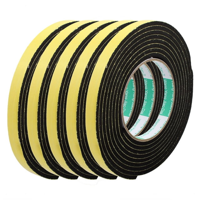 Unique Bargains 5Pcs 12mm Width 4mm Thickness EVA Single Side Sponge Foam Tape 3 Meters Length