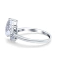thumbnail image 2 of Simulated Cubic Zirconia Size-6 Teardrop Art Deco Pear Wedding Engagement Ring 925 Sterling Silver, 2 of 7