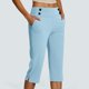 thumbnail image 1 of MKLEKYY Leggings Capris elásticos de cintura alta para mujer, para yoga, entrenamiento informal, pantalones capri, leggings rectos cortos, 1 of 5