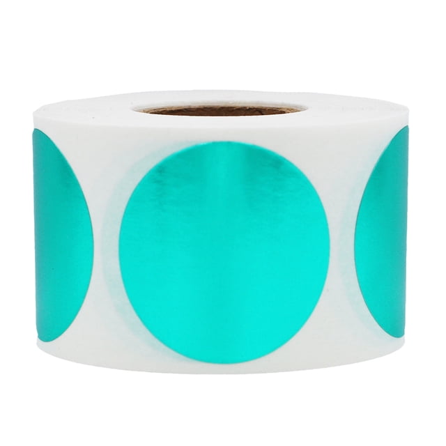 Metallic Green Circle Dot Stickers | 1.5" Inches Round | 500 Pack