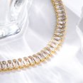 thumbnail image 3 of Gold-Tone Brass Cubic Zirconia Link Chain Smooth Tennis Bracelet Clear T166, 3 of 5