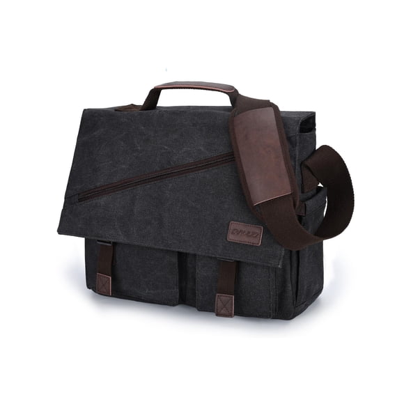 RAVUO Sac Messager pour Hommes, Sacoche en Toile Résistante à l'Eau, Convient à un Ordinateur Portable de 15,6 Pouces, Sangle Rembourrée, Sac pour Ordinateur Portable Grande Capacité pour F
