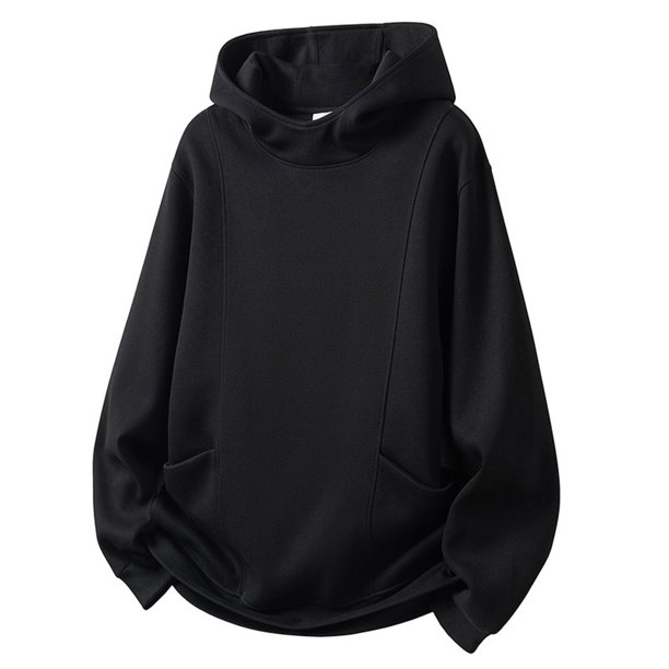 MHFRRA Sudadera con Capucha y Diseño de Media Cremallera para Uso Diario Negro