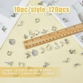 thumbnail image 2 of Alloy 120pcs 12 style Tibetan style Alloy Pendants Mixed Shapes Antique Silver 14~23x9~22x1.2~9mm Hole: 1~2mm 10pcs/style, 2 of 7