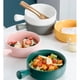 thumbnail image 3 of Wosthever Ensaladera de cerámica con mango de Color sólido Adorable lavable lindo desayuno en casa cena sopa tazones de fruta vajilla Cocina y Comedor Gris Wosthever HA076579-06B, 3 of 6