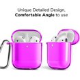 thumbnail image 4 of AirPods Case [Front LED Visible], GMYLE TPU Protective Shockproof Earbuds Case Cover Skin with Keychain Kit Set Compatible for Apple AirPods 1 & 2 (Clear Neon Purple), 4 of 6