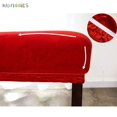 thumbnail image 5 of BadPiggies 6 Pack Velvet Stretch Dining Room Chair Covers Soft Removable Dining Chair Slipcovers,Red, 5 of 9