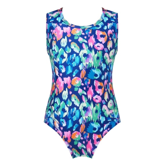 YEAHDOR Girls Leopard Prints Ballet Modern Dance Leotard Strappy Back Yoga Gymnastics Bodysuit