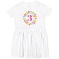 thumbnail image 3 of Inktastic 3rd Birthday Flower Wreath 3 Year Old Girl Girls Toddler Dress, 3 of 5
