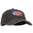 thumbnail image 5 of USA Map Flag Embroidered Washed Buckle Cap - Black OSFM, 5 of 5