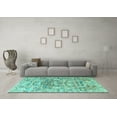 thumbnail image 3 of Ahgly Company Machine Washable Indoor Round Animal Turquoise Blue Traditional Area Rugs, 6' Round, 3 of 4