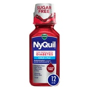 Vicks NyQuil Cold and Flu Liquid Sugar-Free for Diabetes Liquid Medicine, 12 fl oz