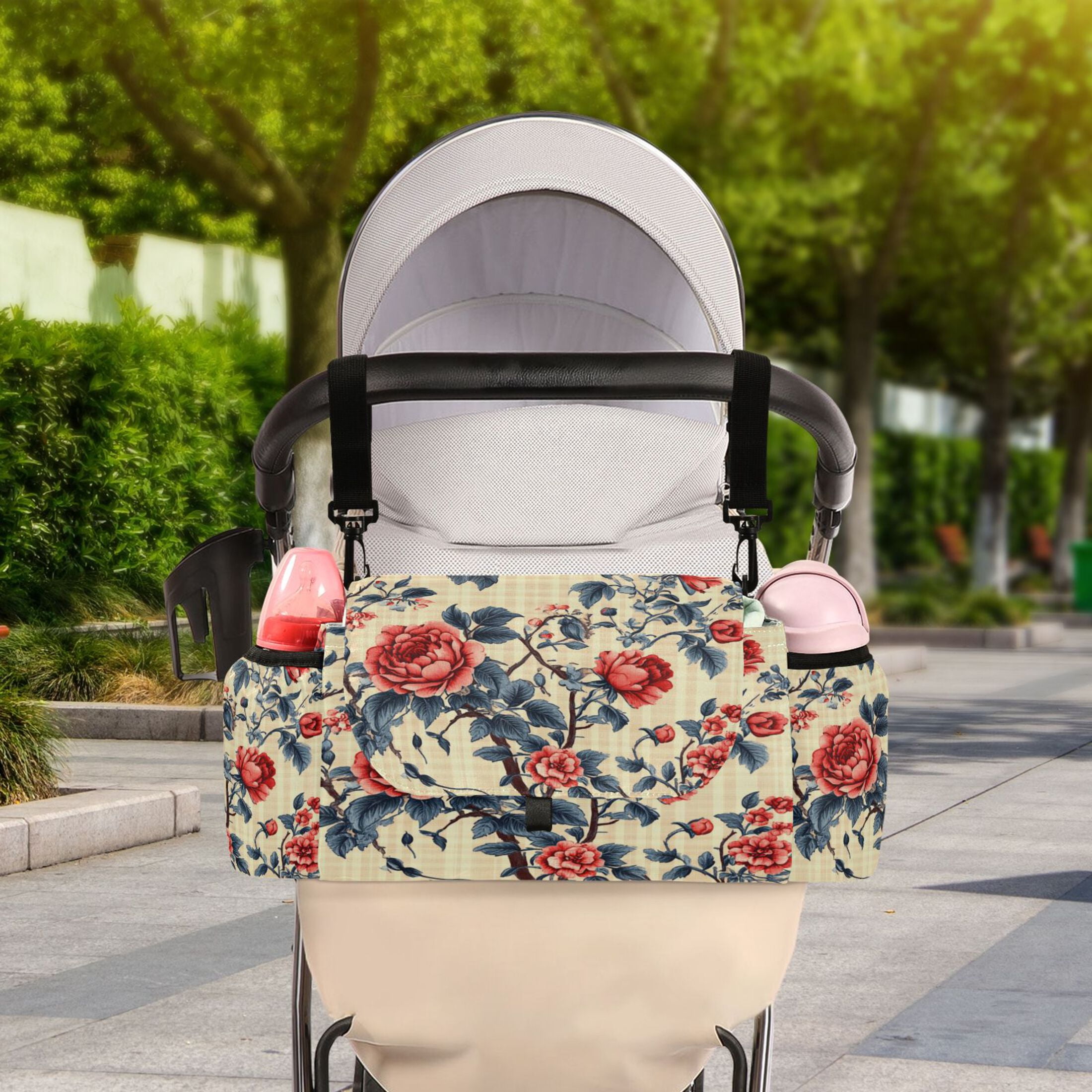 DIXRUYEE Stroller Organizer Roses in Bloom Printed