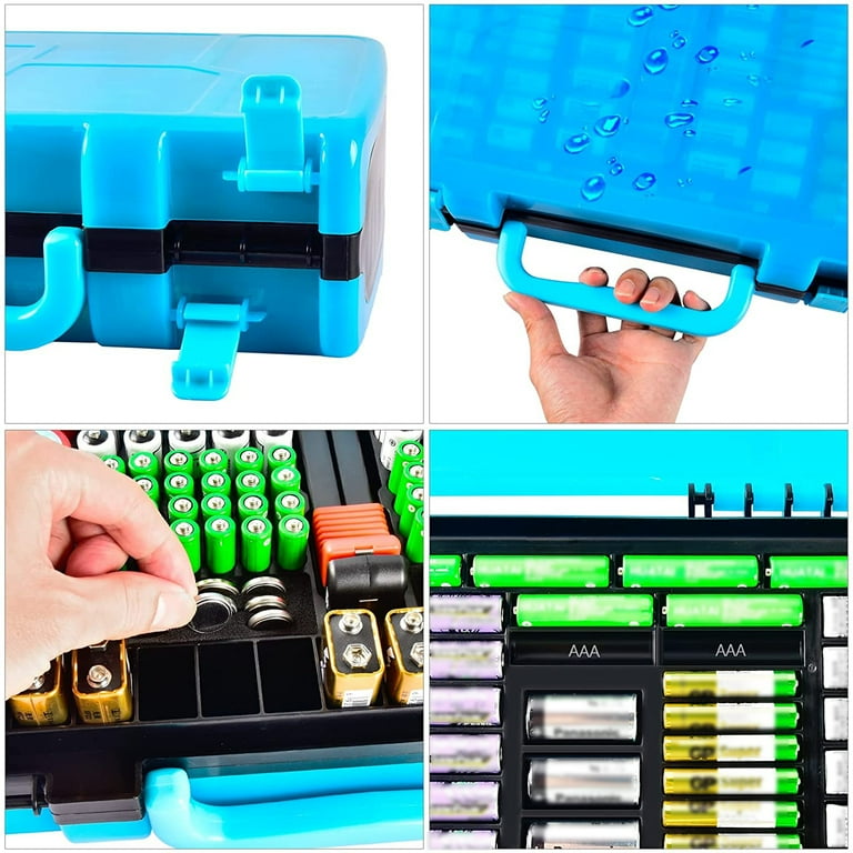 6 Pcs AA AAA Cell Battery Storage Case Holder Organizer Box Clear Hard  Plastic