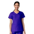 thumbnail image 2 of Maevn Red Panda Women's Curved Mock Wrap Top & Full Elastic Cargo Pant Scrub Set, 2 of 5