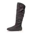 thumbnail image 5 of Tejiojio Clearance Women's Shoes Fashion Retro Solid Color Ethnic Style Flat Bottom Female High Boots, 5 of 7