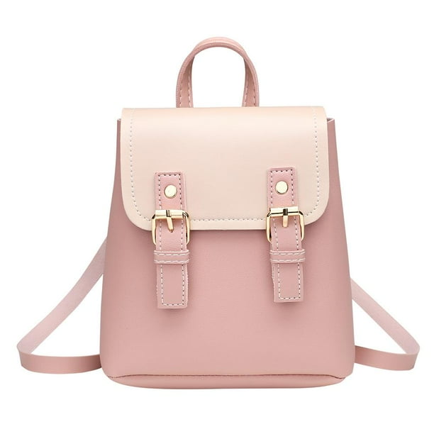 Mochila pequeña de Color caramelo para mujer, bolso de hombro de empalme impermeable, bolsos escolares para niñas adolescentes, bolso escolar informal para estudiantes Fivean unisex