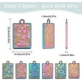 thumbnail image 2 of 18Pcs Tarot Charms Tarot Card Charm Plating Rainbow Color ouijas Rectangle Flat Alloy The Sun Star Moon Charms, 2 of 9
