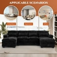 thumbnail image 4 of Wiilayok 114" U Shaped Sectional Sofa with Chaise Lounge and Ottoman,Chenille Modular Sectional Sofa Couch for Living Room,Black, 4 of 8
