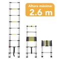 thumbnail image 1 of Escalera Telescópica Kingsman Aluminio Plegable 2.6 M 9 escalones KMET26, 1 of 5