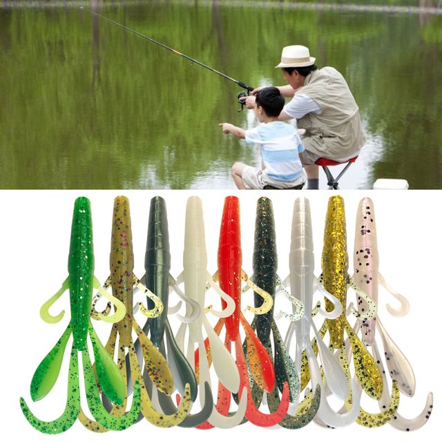 Neinkie 4Pcs 90mm/4.2g Soft Bait Bionic Simulation Design Bright Color Tear Resistant Good Toughness Fishing Bait for Fisher