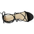 thumbnail image 4 of Sandalias De Tacón Grueso Ordón Arriba Correas De Tiras Para Mujeres Negro 36, 4 of 6