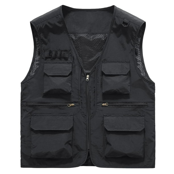 Chaqueta deportiva ligera para hombre, sin mangas, con bolsillos, de color liso, versátil para todas las estaciones.