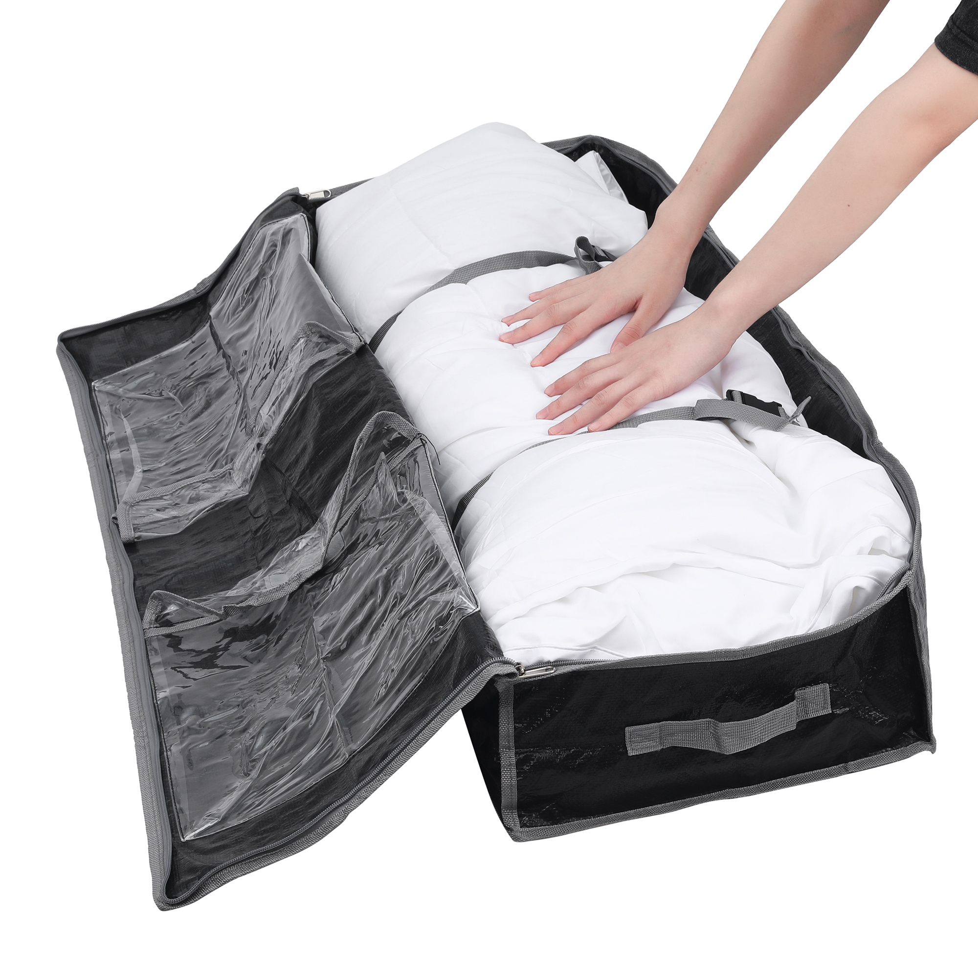 Unique Bargains 1 Pack Clothes Storage Bags Moving Bags Black 40.5*14*6in