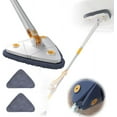 thumbnail image 1 of YOPTOP 360° Rotatable Adjustable Cleaning Mop 51" Extendable Triangle Mop with Long Handle Automatic Wringing Microfiber Spin Floor Cleaning Mop for Cleaning Walls Ceilings,white,with2moppads, 1 of 7