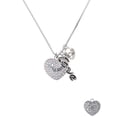 thumbnail image 2 of Delight Jewelry Silvertone Little Sister on AB Crystal Heart - Love and Lock Charm Necklace, 18"+1", 2 of 4