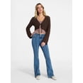 thumbnail image 2 of No Boundaries Tie Front Pointelle Cardigan, Women’s Sizes XXS-XXL, 2 of 5
