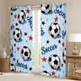 thumbnail image 2 of Erosebridal Soccer Gamer Black Out Curtains for Kids Teens,Boys Sport Theme Stars Print Curtains Pack of 2 (42x63 Each),Luxury Bedroom Decor, 2 of 6