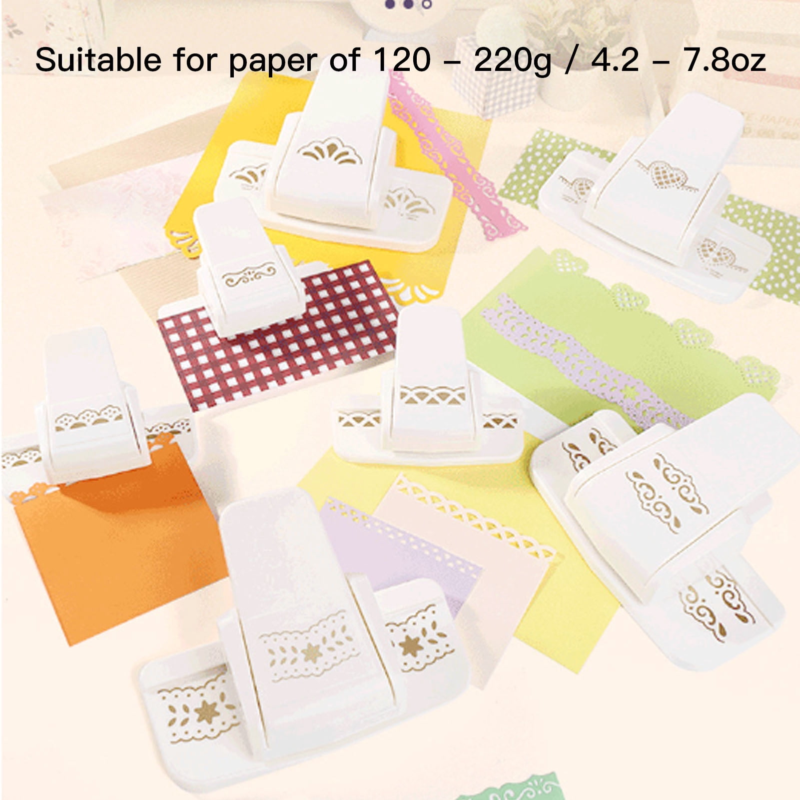 YAHHU Cute Multifunctional Portable Paper Edges Punch Tool for Scrapbook Present Packaging Photo Album, Coral Pattern Large Size, Orange