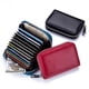 thumbnail image 2 of Cartera de cuero genuino para tarjetas, universal, antimagnética, para hombres y mujeres, con 12 ranuras para tarjetas, funda para tarjetas RFID antiescaneo, 2 of 6
