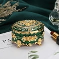 thumbnail image 4 of ABPETE Vintage Jewelry Box Oval Trinket Display Case with Rose Pattern Decorative Green Treasure Box Ring Holder for Women, 4 of 18