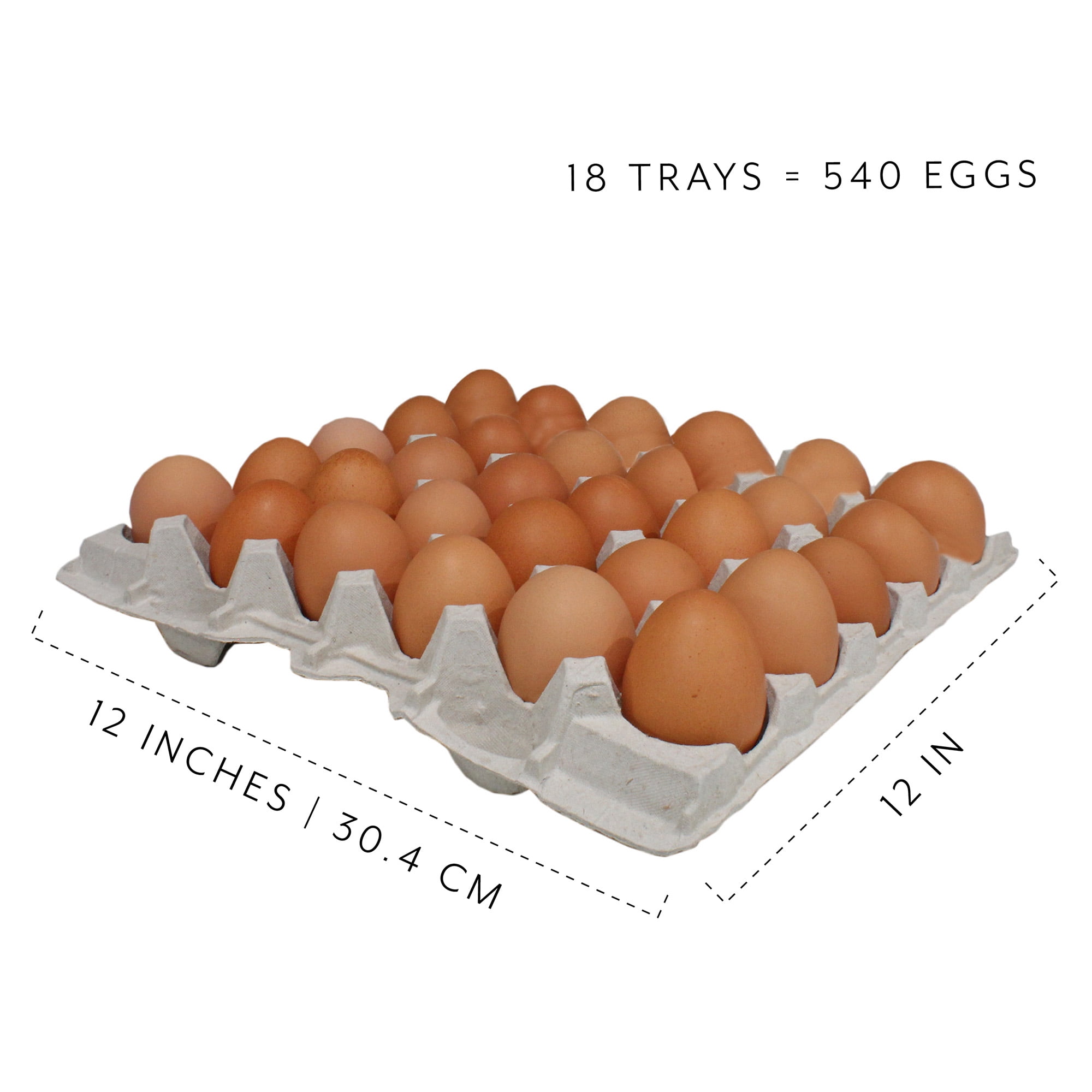 Cornucopia Brands 30-Count Egg Flats (18 Trays); Biodegradable Recycled Material Chicken Egg Cartons, Each Holds 30 Eggs