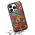 thumbnail image 2 of for iPhone 16 Plus Back Case, PU Leather Vintage Flower Pattern for Girls Lightweight Drop Protective Ultra Slim Support Magnetic Car Mount Magsafe Case Cover for iPhone 16 Plus, Green, 2 of 5