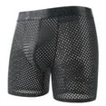 thumbnail image 4 of HardyComforts Bamboo Fiber Boxer Briefs Men's Underwear Boxer Briefs with Covered Waistband, Mesh Underwear Boxer Briefs Long Leg Boxer Briefs Mesh Fly & Breathable 3 Pack, S, 4 of 8