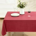 thumbnail image 3 of Home Bargains Plus Scarlet Red Café Hotel 52 x 52 inch Square Vinyl Dining Tablecloth with Flannel Backing, 3 of 9
