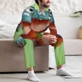 thumbnail image 6 of Bingfone Men's Pajama Set 2 Piece Loungewear PJs, Long Sleeve with Pajama Pants-Flying Frog On Branch, 6 of 7
