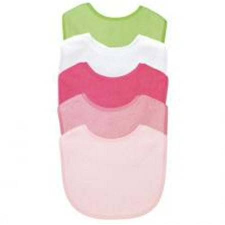 Green Sprouts Organic Terry - Green Sprouts Basic Waterproof Absorbent Terry Bib 5 Pack - Girl