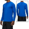 thumbnail image 2 of Weilanxin Long Sleeve Swim Shirts for Men Sun Protection Shirt Running Rashguard UPF 50+ UV Swimwear Athletic Workout Blue Size S, 2 of 7
