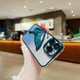 thumbnail image 2 of Butterfly Phone Case for iPhone 11 Pro Max,Cute Butterfly Colorful Star Sequin Liquid Quicksand Phone Case Luxury Glitter Bling 6D Electroplated Soft TPU Protector Blue, 2 of 7